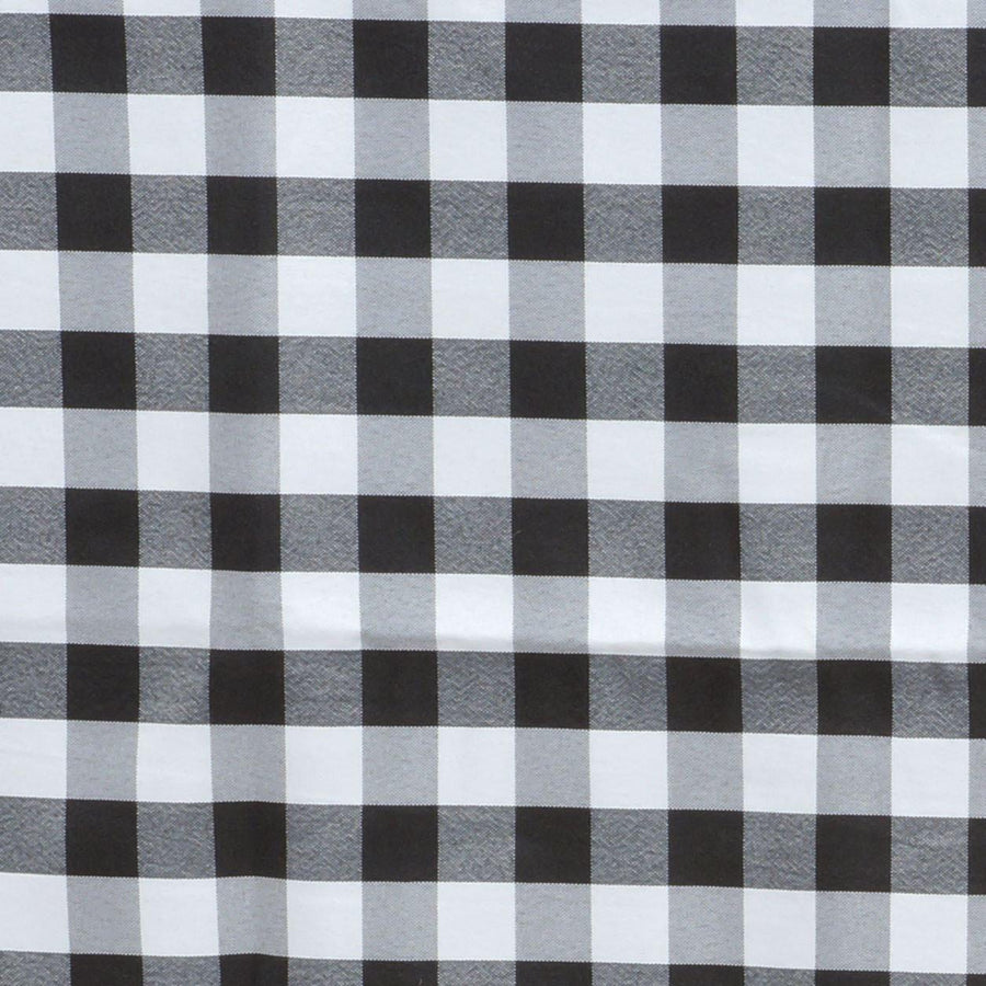 Buffalo Plaid Tablecloths | 60x102 Rectangular | White/Black | Checkered Polyester Linen Tablecloth#whtbkgd
