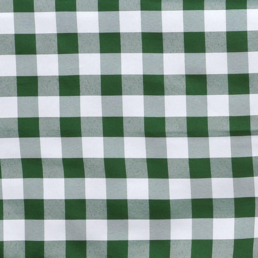 Buffalo Plaid Tablecloth | 70" Round | White/Green | Checkered Gingham Polyester Tablecloth#whtbkgd
