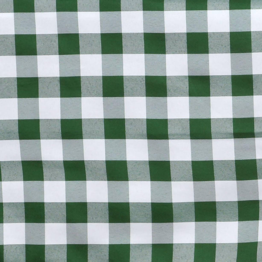 Buffalo Plaid Tablecloth | 120" Round | White/Green | Checkered Gingham Polyester Tablecloth#whtbkgd
