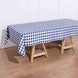 Buffalo Plaid Tablecloth | 60"x102" Rectangular | White/Navy Blue | Checkered Polyester Linen Tablecloth