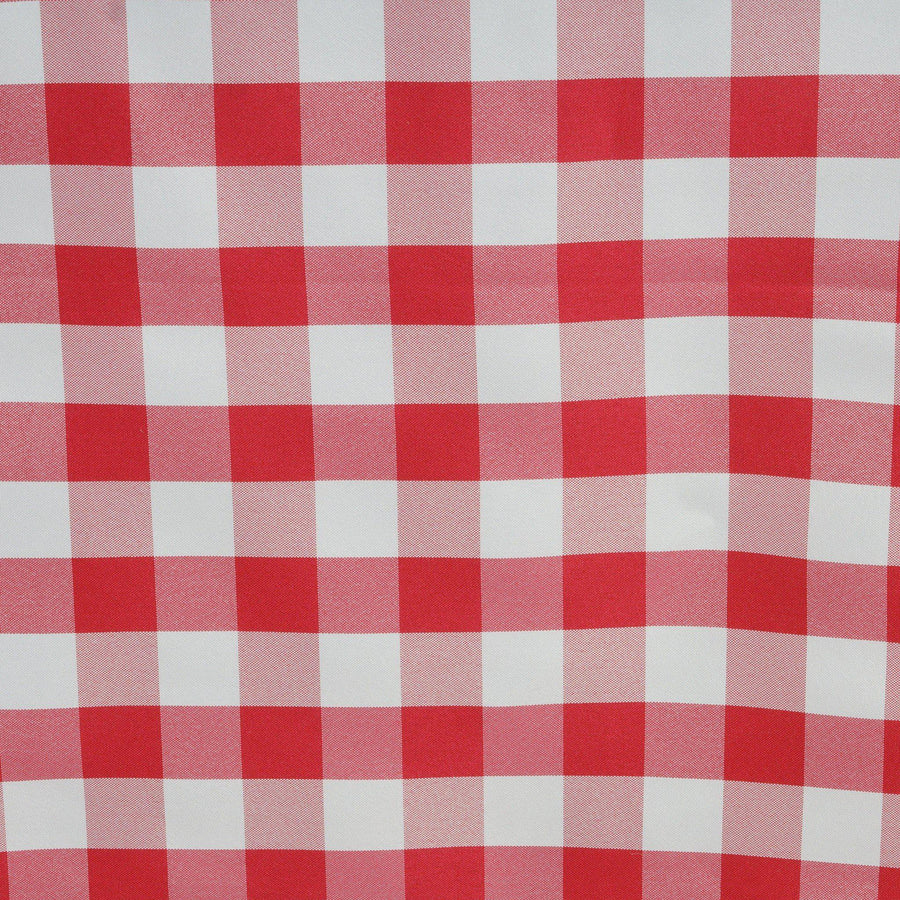Buffalo Plaid Tablecloths | 60x102 Rectangular | White/Red | Checkered Polyester Linen Tablecloth#whtbkgd