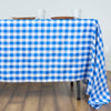 Buffalo Plaid Tablecloth | 60"x126" Rectangular | White/Blue | Checkered Polyester Tablecloth