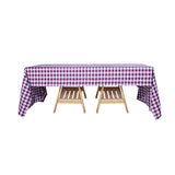 Buffalo Plaid Tablecloth | 60"x126" Rectangular | White/Burgundy | Checkered Polyester Tablecloth
