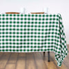 Buffalo Plaid Tablecloth | 60"x126" Rectangular | White/Green | Checkered Polyester Tablecloth