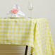 Buffalo Plaid Tablecloth | 60"x126" Rectangular | White/Yellow | Checkered Polyester Tablecloth