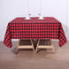 Buffalo Plaid Tablecloth | 70x70 Square | Black/Red | Checkered Gingham Polyester Tablecloth