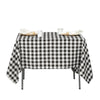 Buffalo Plaid Tablecloths | 70"x70" Square | White/Black | Checkered Gingham Polyester Tablecloth