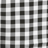 70inch Square Buffalo Plaid Polyester Overlay | Checkered Gingham Overlay - White/Black#whtbkgd