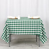 70inch Square Buffalo Plaid Polyester Overlay | Checkered Gingham Overlay - White/Green