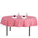 70 inches Checkered Gingham Polyester Picnic Round Tablecloth - White/Red