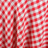 Buffalo Plaid Tablecloths | 70" Round | White/Red | Checkered Gingham Polyester Tablecloth