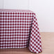 Buffalo Plaid Tablecloth | 90x132 Rectangular | White/Burgundy | Checkered Polyester Linen Tablecloth