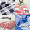 Buffalo Plaid Tablecloths | 90"x132" Rectangular | White/Green | Checkered Polyester Linen Tablecloth