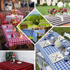 Buffalo Plaid Tablecloths | 90"x132" Rectangular | White/Burgundy | Checkered Polyester Linen Tablecloth