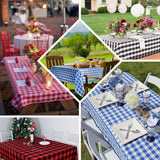 Buffalo Plaid Tablecloths | 90"x132" Rectangular | White/Red | Checkered Polyester Linen Tablecloth
