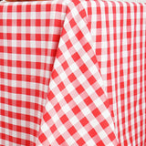 Buffalo Plaid Tablecloth | 90"x132" Rectangular | White/Red | Checkered Polyester Linen Tablecloth