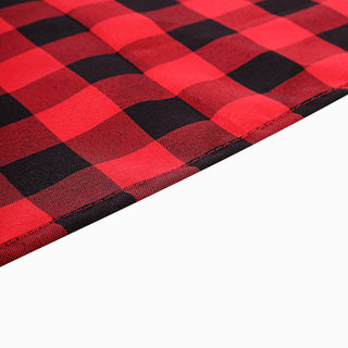 Enhance Your Event Décor with a Black/Red Buffalo Plaid Tablecloth