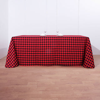 Black/Red Buffalo Plaid Tablecloth for Classy Event Decor