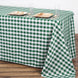 Buffalo Plaid Tablecloth | 90"x156" Rectangular | White/Green | Checkered Polyester Linen Tablecloth