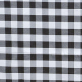 Buffalo Plaid Tablecloths | 90inches Round | White/Black | Checkered Polyester Tablecloth#whtbkgd