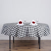 Buffalo Plaid Tablecloths | 90inches Round | White/Black | Checkered Polyester Tablecloth
