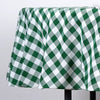 Buffalo Plaid Tablecloth | 90" Round | White/Green | Checkered Polyester Tablecloth