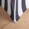 Black and White Striped Spandex Stretch Fitted Cocktail Tablecloth - 160GSM
