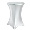 32inch Dia Premium Metallic Silver Spandex Highboy Cocktail Table Cover#whtbkgd