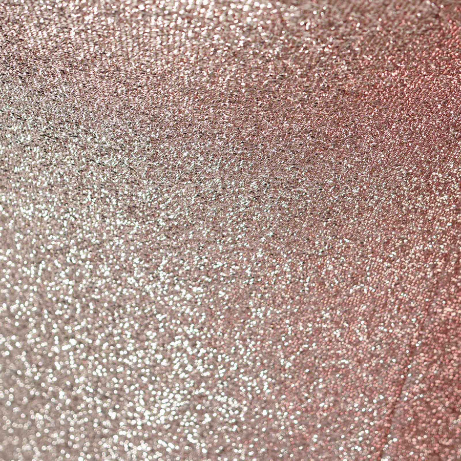 Blush / Rose Gold Metallic Shimmer Tinsel Spandex Cocktail Table Cover#whtbkgd