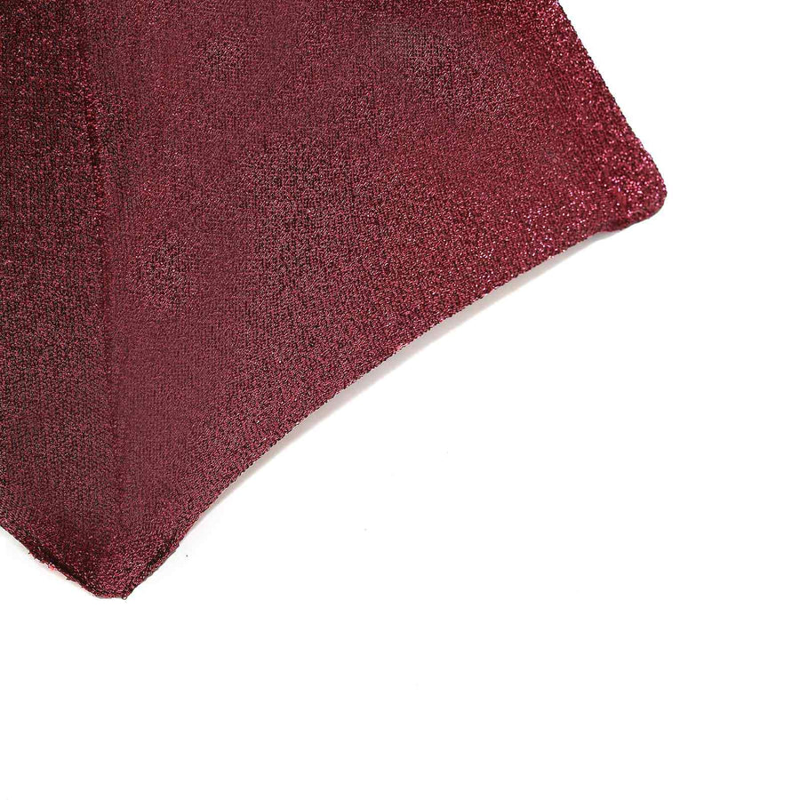 Burgundy Metallic Shimmer Tinsel Spandex Cocktail Table Cover