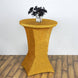 Gold Metallic Shimmer Tinsel Spandex Cocktail Table Cover