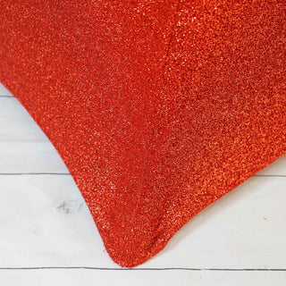 Create a Dazzling Ambiance with the Red Metallic Shiny Glittered Spandex Cocktail Table Cover