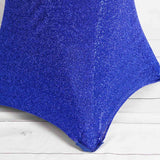 Royal Blue Metallic Shimmer Tinsel Spandex Cocktail Table Cover