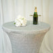 Silver Metallic Shimmer Tinsel Spandex Cocktail Table Cover