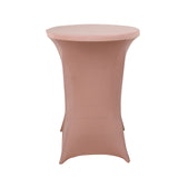 Dusty Rose Highboy Spandex Cocktail Table Cover, Fitted Stretch Tablecloth for 24"-32" Dia Tables