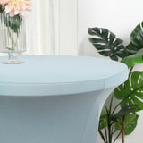 Dusty Blue Highboy Spandex Cocktail Table Cover, Fitted Stretch Tablecloth for 24"-32" Dia Tables