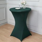 Hunter Emerald Green Spandex Stretch Fitted Cocktail Table Cover for 24"-32" Dia High Top Tables