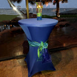 Royal Blue Highboy Spandex Cocktail Table Cover, Fitted Stretch Tablecloth for 24"-32" Dia Tables
