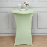Sage Green Highboy Spandex Cocktail Table Cover, Fitted Stretch Tablecloth for 24"-32" Dia Tables