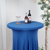 Royal Blue Round Heavy Duty Spandex Cocktail Table Cover With Natural Wavy Drapes