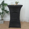 32inch Black Rouched Pleated Heavy Duty Spandex Cocktail Table Cover