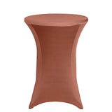 Terracotta (Rust) Spandex Stretch Fitted Cocktail Table Cover