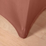 Terracotta (Rust) Highboy Spandex Cocktail Table Cover, Fitted Stretch Tablecloth