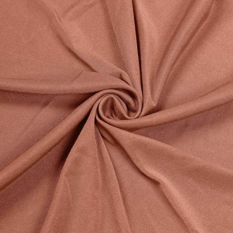Terracotta (Rust) Spandex Stretch Fitted Cocktail Table Cover#whtbkgd