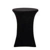 Black Premium Smooth Velvet Spandex Fit Cocktail Tablecloth With Foot Pockets#whtbkgd