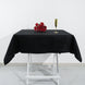 54 inches Black Square 100% Cotton Linen Seamless Tablecloth | Washable