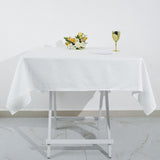 54 inches White Square 100% Cotton Linen Seamless Tablecloth | Washable
