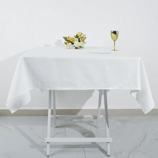 Elevate Your Event Decor with a White Seamless 54"x54" Cotton Linen Square Tablecloth