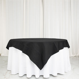 Easy to Maintain: Washable Black Square Table Overlay