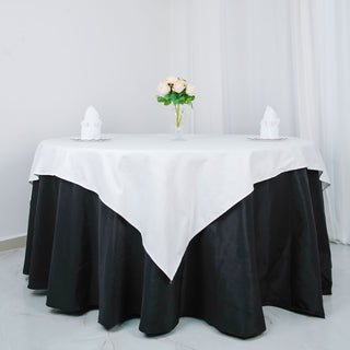 Elevate Your Event Decor with a 70" White Square Table Overlay